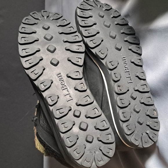 LL Bean Tek 2.5 Snow Boots Womens 9 Medium Black Leather Wedge D Ring 100g - Picture 6 of 7